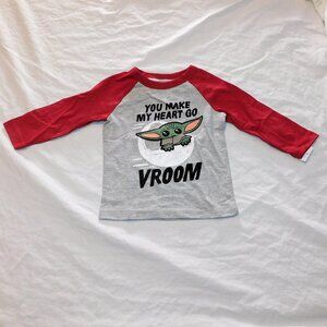 Baby Valentines Day Long Sleeve Shirt Star Wars Grogu Baby Yoda 12 & 18M NEW